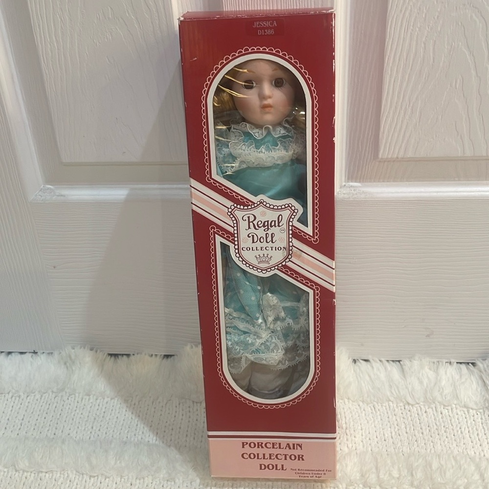 Regal doll collection Jessica porcelain collector handpainted blonde brown eyes